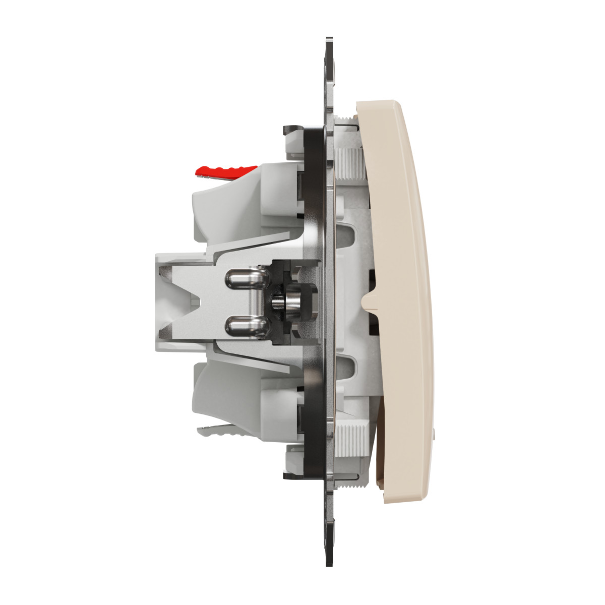 Одноклавішний перемикач з підсвіткою Бежевий Sedna Design - Зображення shnider_SDD112106L_IOP-left_WD20.jpg