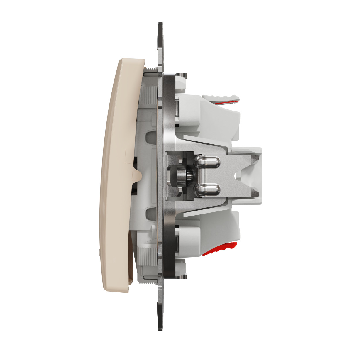 Одноклавішний перехресний перемикач з підсвіткою Sedna Design, бежевий - Зображення shnider_SDD112107L_IOP-right_WD20.jpg