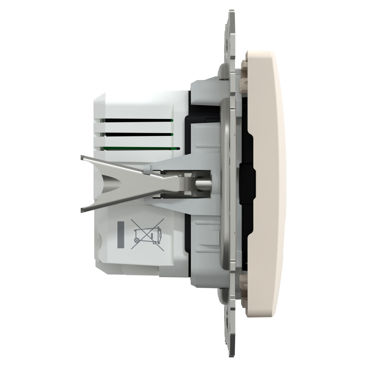 USB розетка, Sedna Design & Elements, тип A+C, 3 A, 21 Вт, бежевий - Зображення shnider_SDD112405_IOP-L_CL.jpg