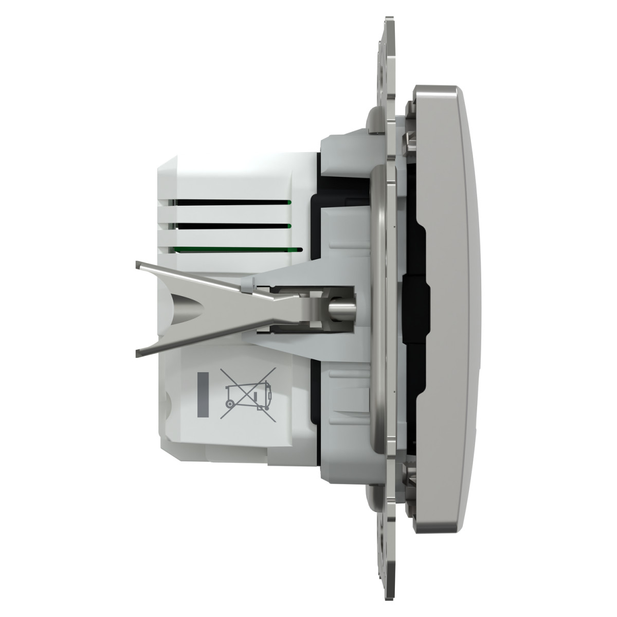 USB розетка, Sedna Design & Elements, тип A+C, 3 A, 21 Вт, алюміній - Зображення shnider_SDD113405_IOP-L_CL.jpg