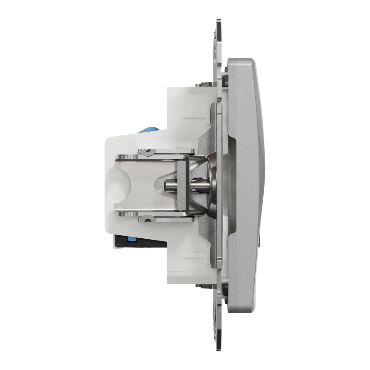 Data socket, Sedna Design & Elements, 2xRJ45 CAT6 UTP, PRO, aluminium - Зображення shnider_SDD113462_IOP-L_CL.jpg