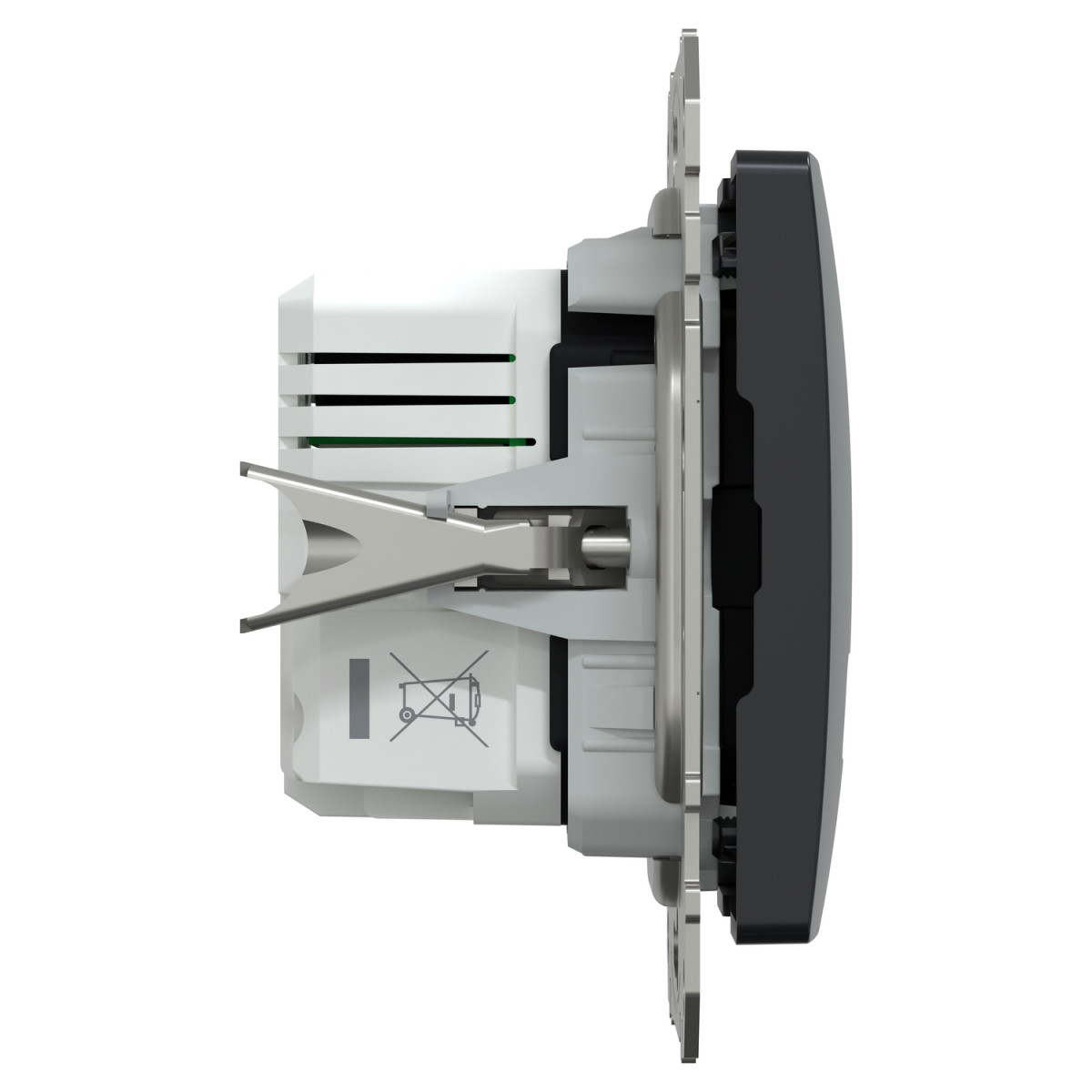 USB розетка, Sedna Design & Elements, тип A+C, 3 A, 21 Вт, чорний - Зображення shnider_SDD114405_IOP-L_CL.jpg