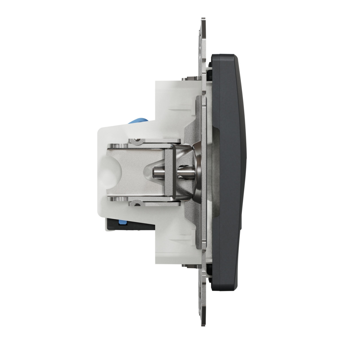 Data socket, Sedna Design & Elements, 2xRJ45 CAT6 UTP, PRO, anthracite - Зображення shnider_SDD114462_IOP-L_CL.jpg