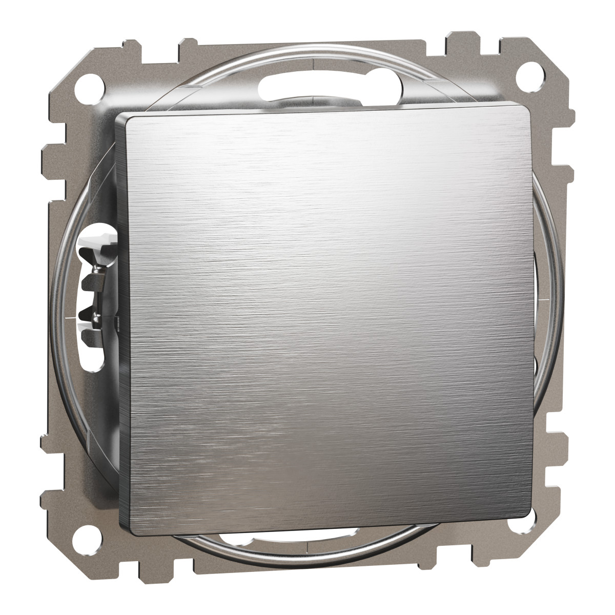 Одноклавішний вимикач  Матовий алюміній Sedna Elements - Зображення