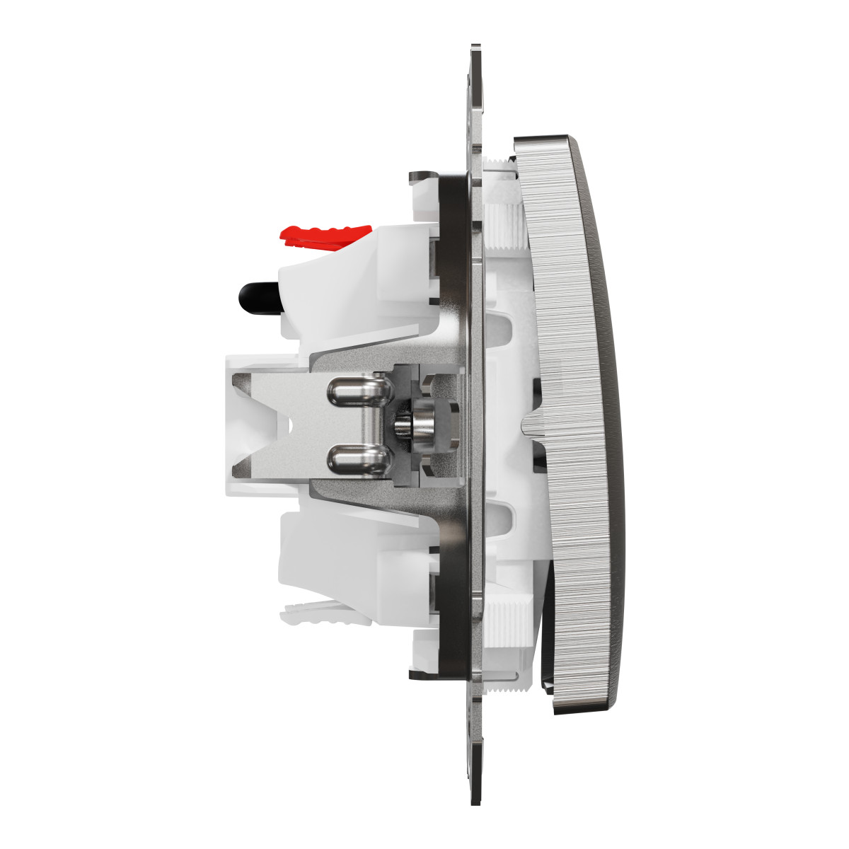 Вимикач для жалюзі, електронне блокування 10 АХ, Матовий Алюміній Sedna Elements - Зображення shnider_SDD170104_IOP-L_CL.jpg