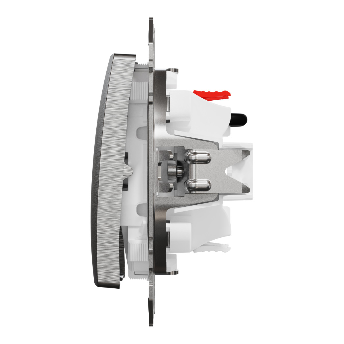 Вимикач для жалюзі, електронне блокування 10 АХ, Матовий Алюміній Sedna Elements - Зображення shnider_SDD170104_IOP-R_CL.jpg