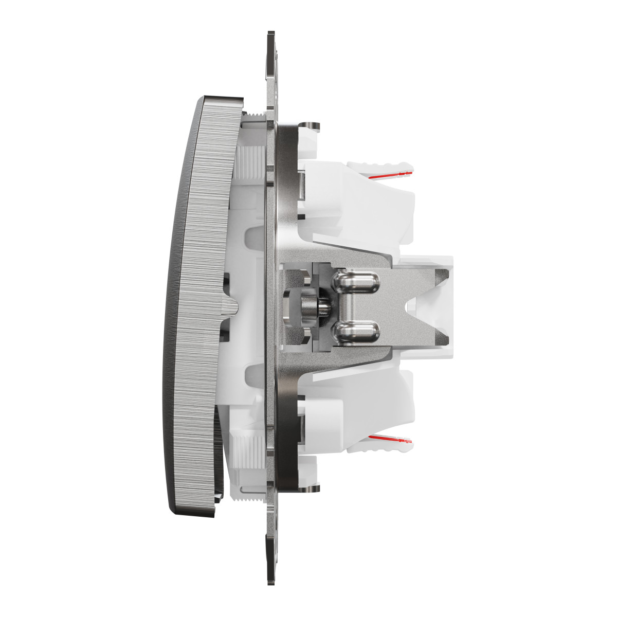 Двоклавішний перемикач 10 АХ, Матовий Алюміній Sedna Elements - Зображення shnider_SDD170108_IOP-R_CL.jpg