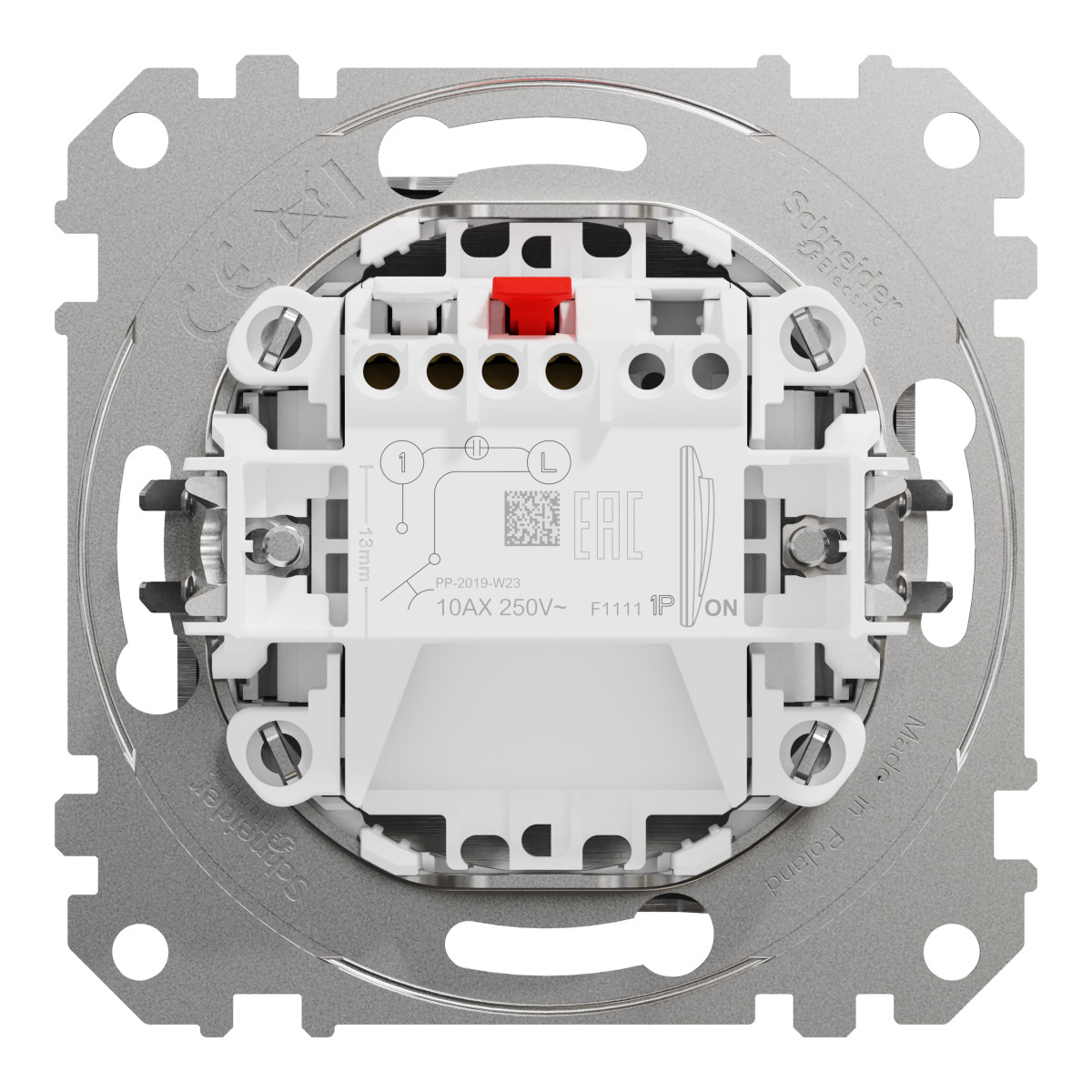 Кнопковий вимикач 10 А, Матовий Алюміній Sedna Elements - Зображення shnider_SDD170111_IOP-back_WD.jpg