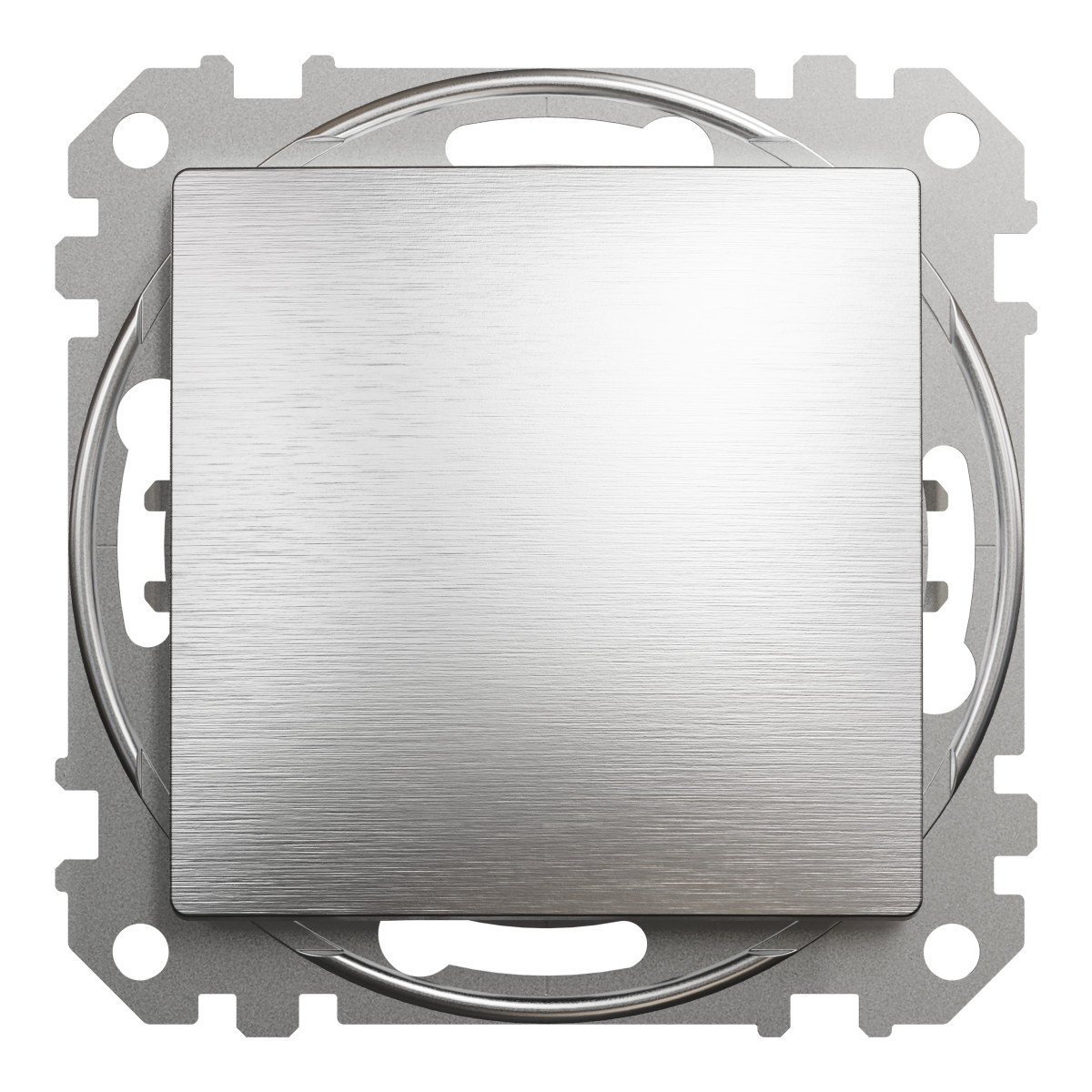 Кнопковий вимикач 10 А, Матовий Алюміній Sedna Elements - Зображення shnider_SDD170111_IOP-front_WD.jpg