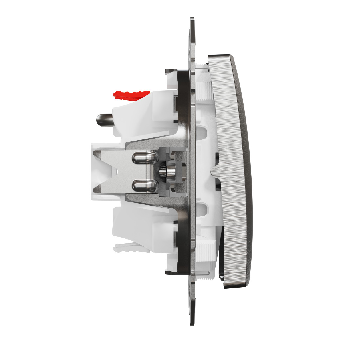 Кнопковий вимикач для жалюзі, електронне блокування 10 АХ, Мат Ал Sedna Elements - Зображення shnider_SDD170114_IOP-L_CL.jpg