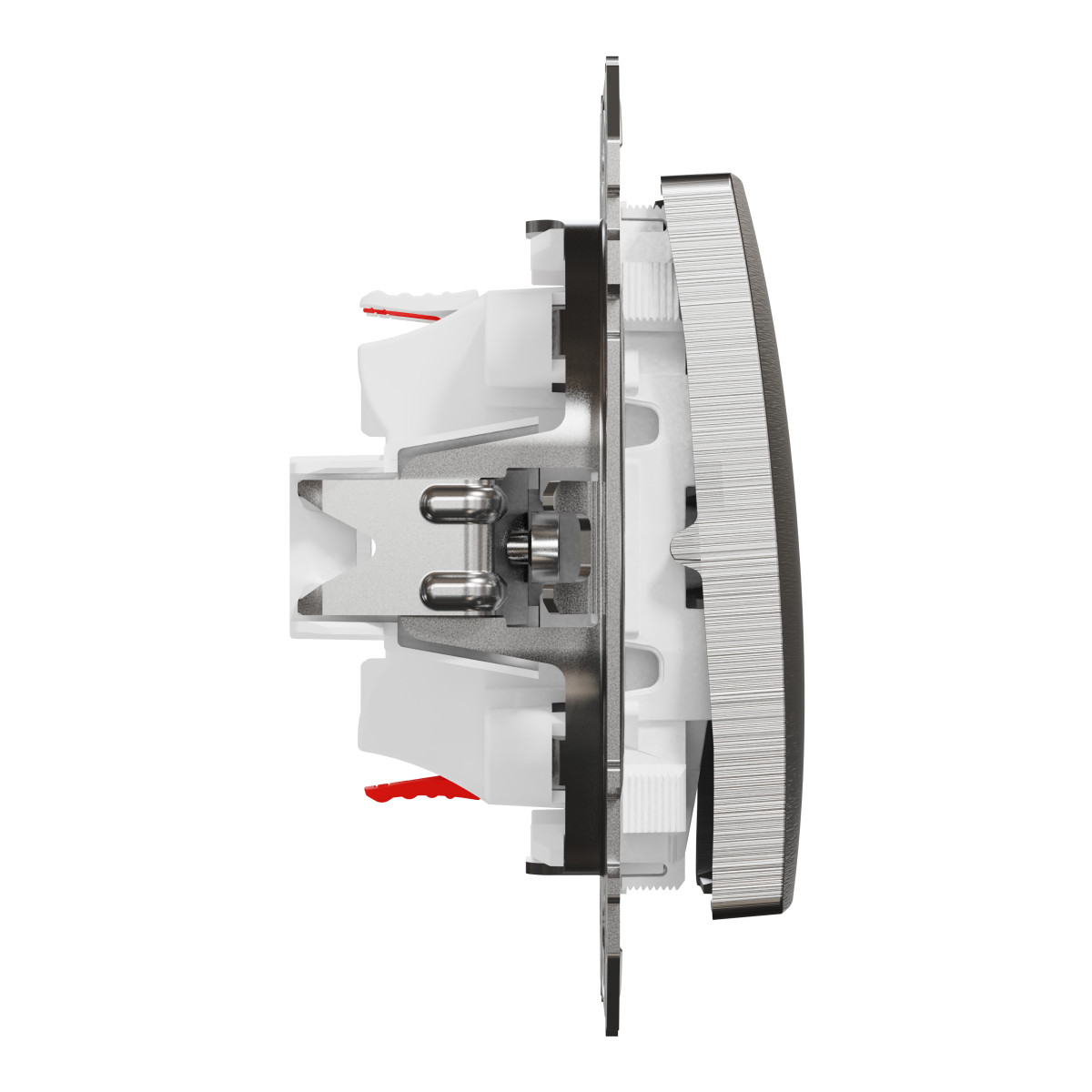 Кнопковий двоклавішний вимикач 10A, матовий, алюміній Sedna Design & Elements - Зображення shnider_SDD170118_IOP-L_CL.jpg