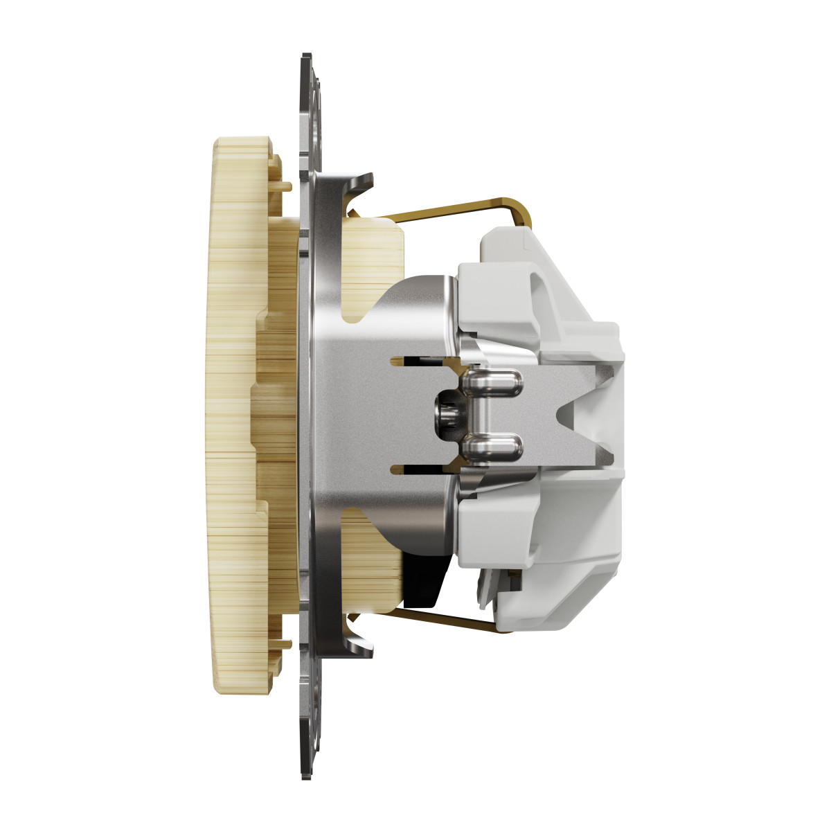 Розетка з заземленням та зі шторкою Береза Sedna Elements - Зображення shnider_SDD180022_IOP-right_WD20.jpg