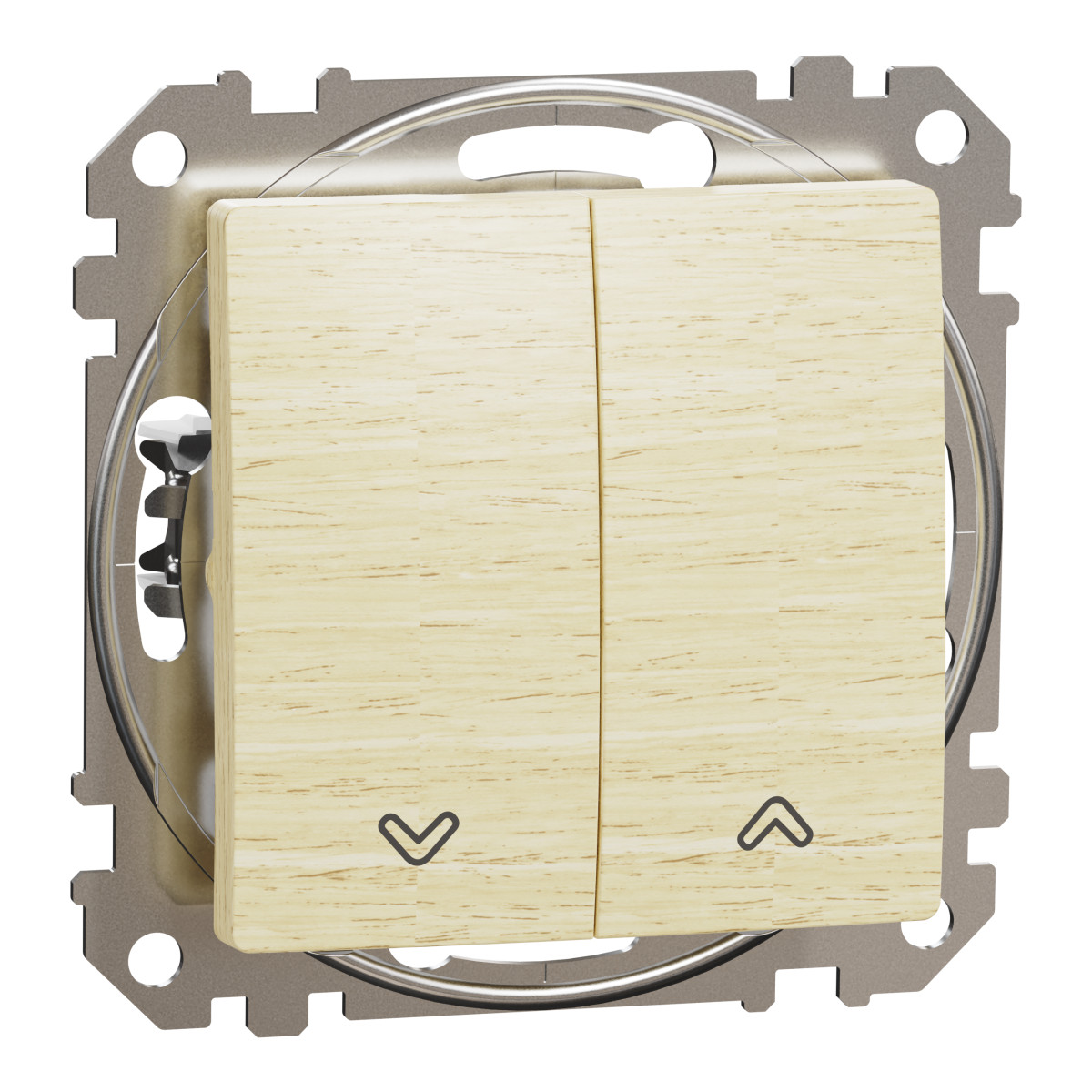 Кнопковий вимикач для жалюзі, електронне блокування 10 АХ, Береза Sedna Elements - Зображення