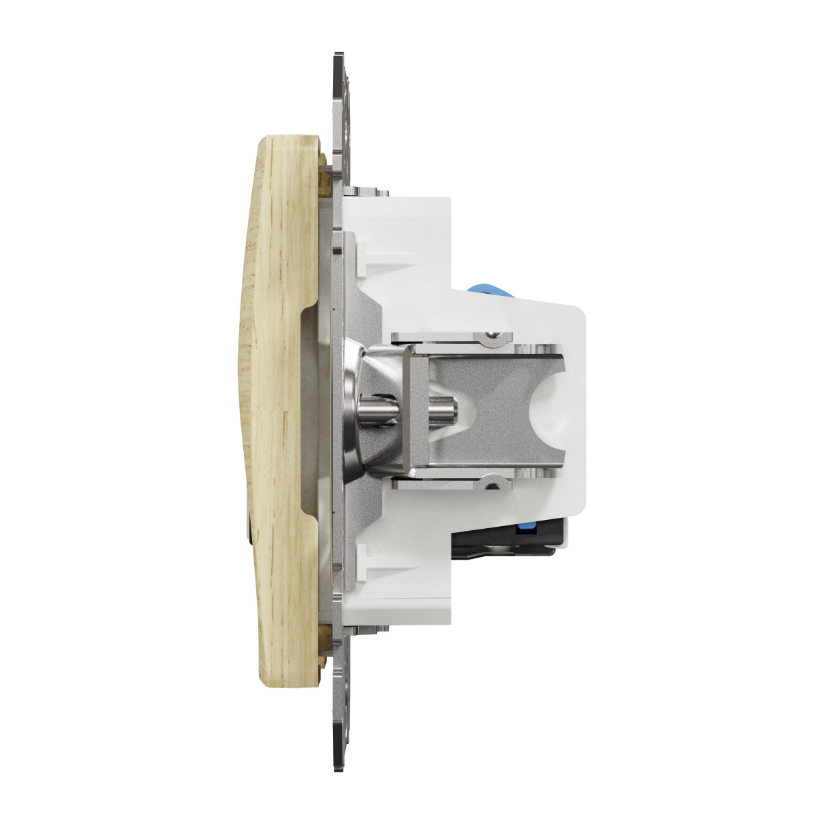 Розетка телекомунікаційна RJ45+RJ11 6UTP, береза, Sedna Design & Elements - Зображення shnider_SDD180468_IOP-R_WD20.jpg