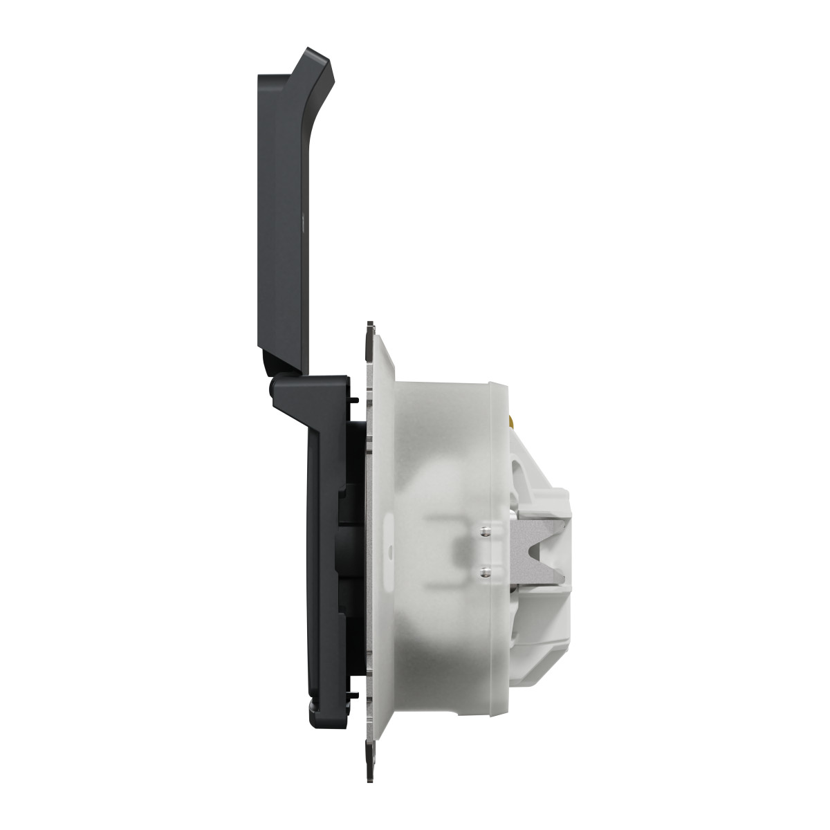 Розетка з заземлення, зі шторками, та з кришкою IP44 Чорний Sedna Design - Зображення shnider_SDD214024_IOP-R_WD.jpg