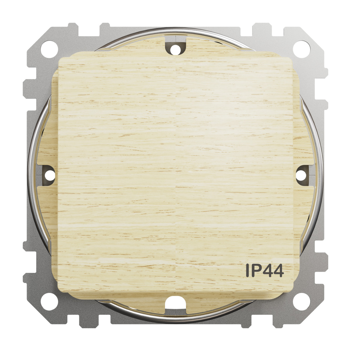 Одноклавішний вимикач, 10АX, IP44, береза, Sedna Design & Elements - Зображення shnider_SDD280101_IOP-front_WD20.jpg