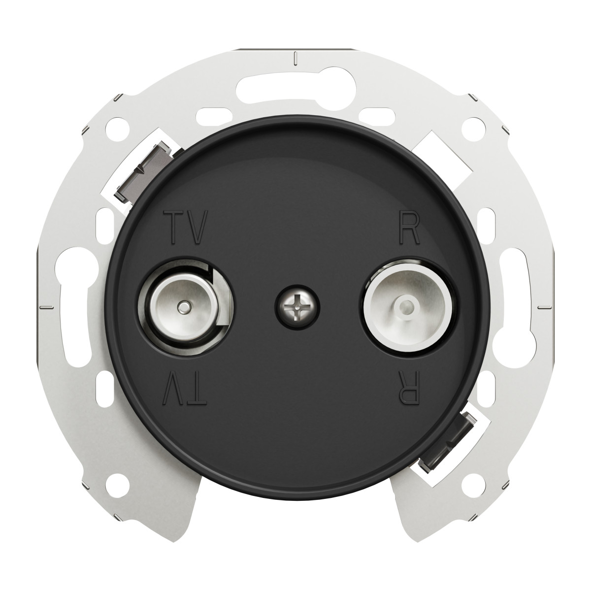 Прохідна TV-R розетка Renova, чорна - Зображення shnider_WDE011752_IOP-front_WD.jpg